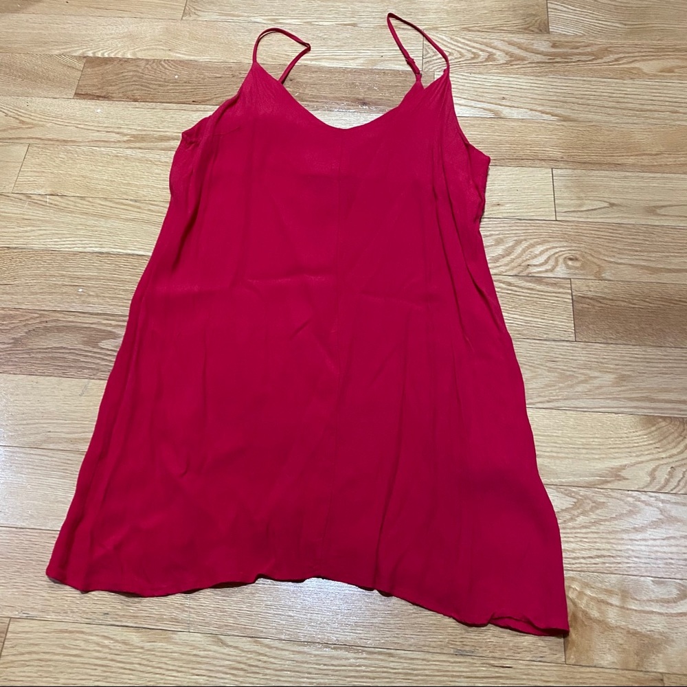Red chiffon dress